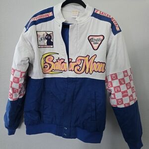 Sailor Moon Blue and White Jacket Racing Jacket